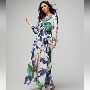 New White House Black Market Drama Maxi Dress - Elena Floral XI Ecru -Women’s 10